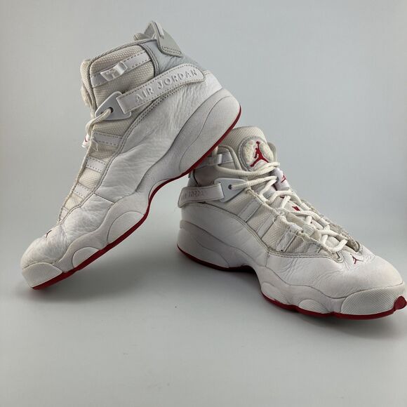 Nike Air Jordan 6 Rings GS Youth Size 6 Sneaker White Mystic Hibiscus 323419-116 - Picture 6 of 8